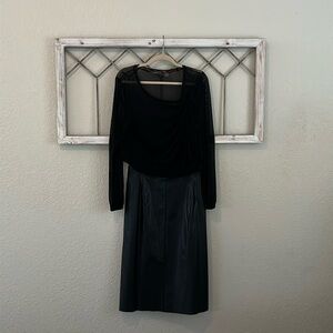 Black faux leather skirt 22W